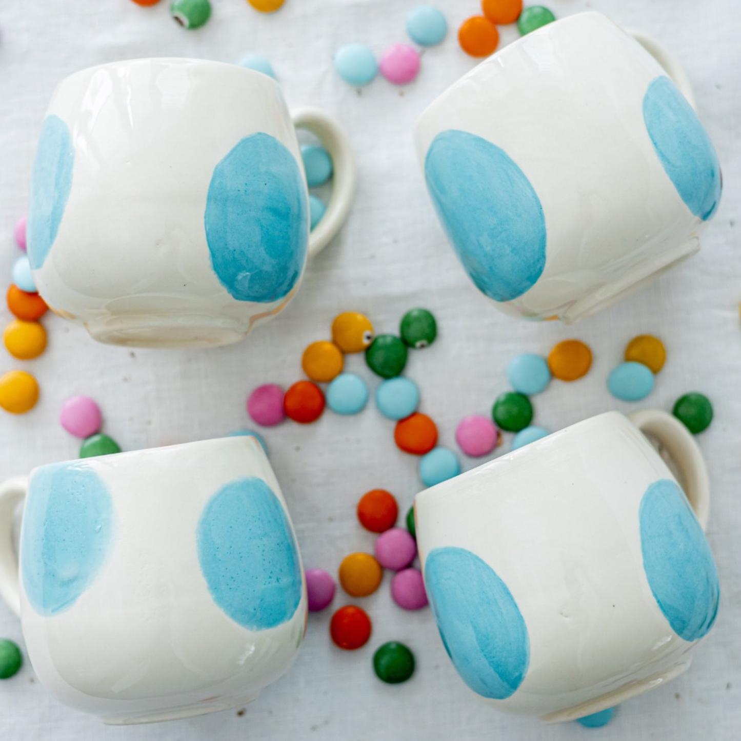 Bubble Seramik Kupa Mavi