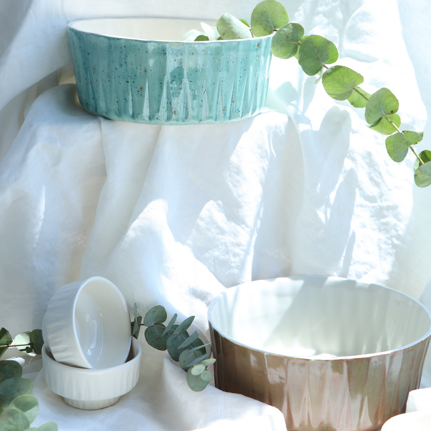 Nature Lotus Seramik Mini Kase Turkuaz