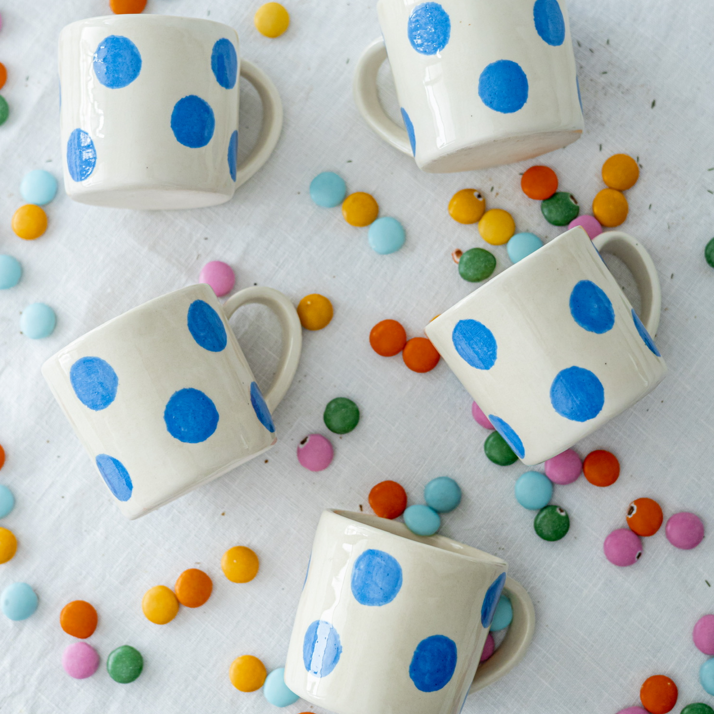 Blue Dots Seramik Fincan