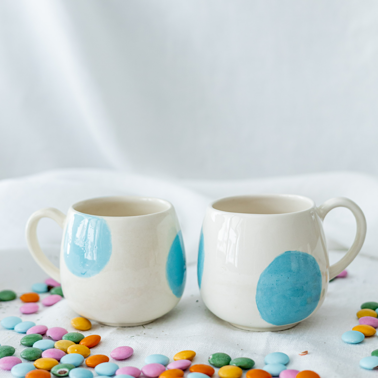 Bubble Seramik Kupa Mavi