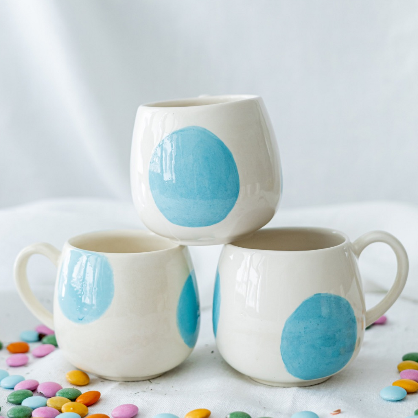 Bubble Seramik Kupa Mavi