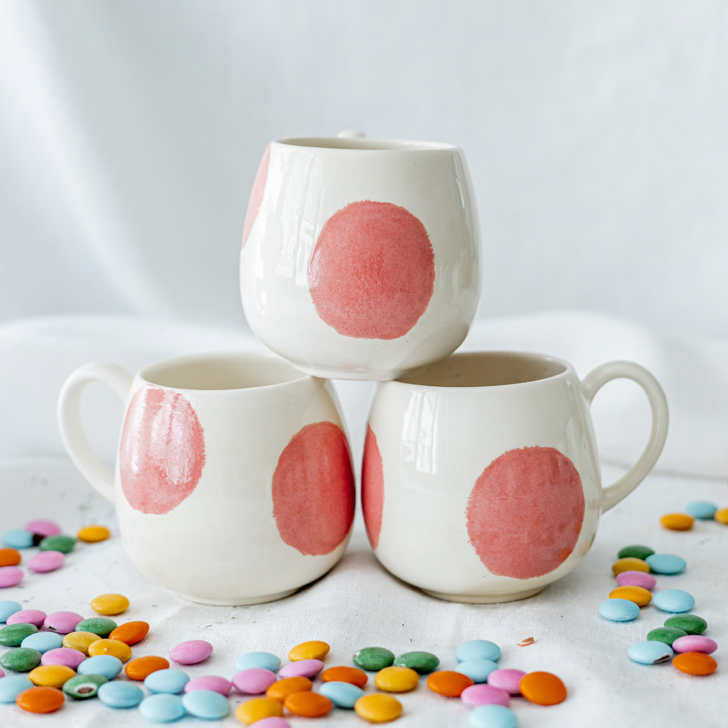 Bubble Seramik Kupa Pembe