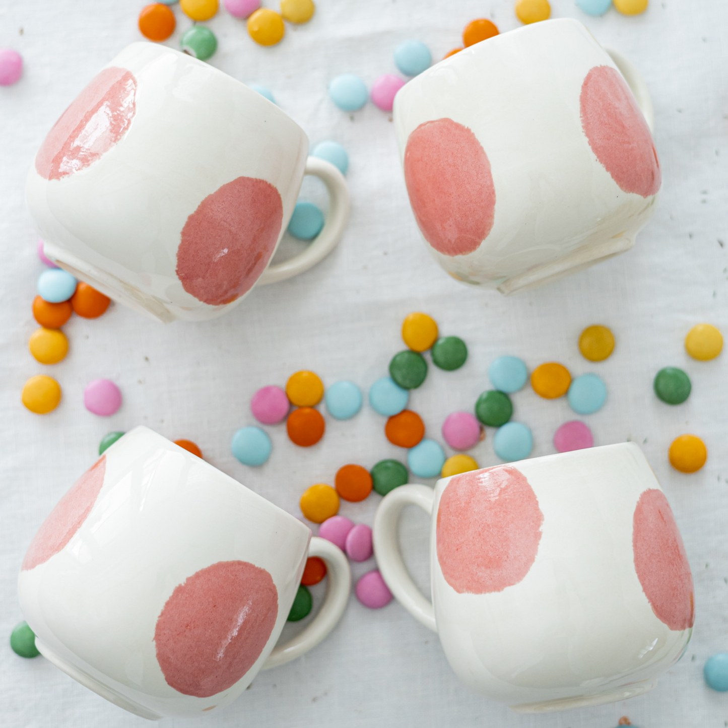 Bubble Seramik Kupa Pembe