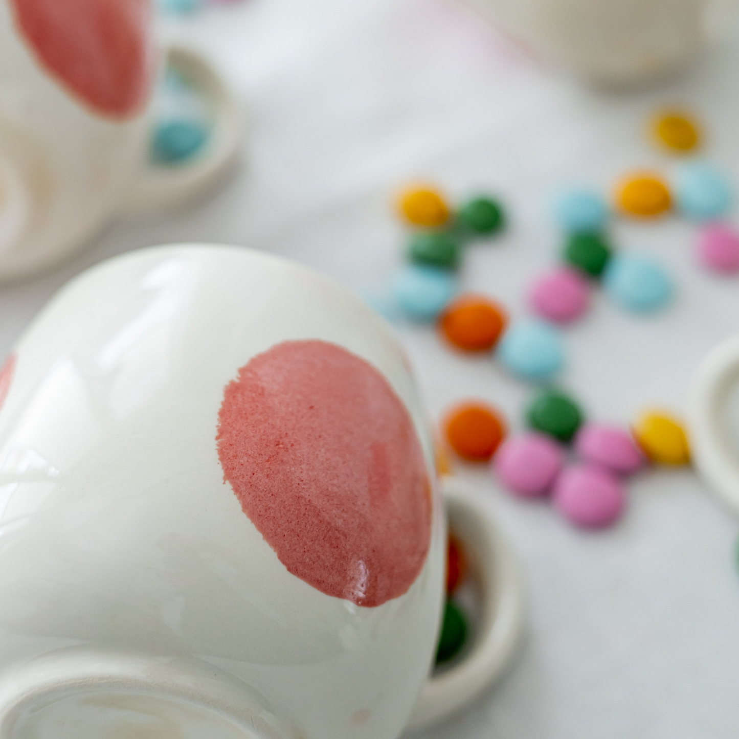 Bubble Seramik Kupa Pembe