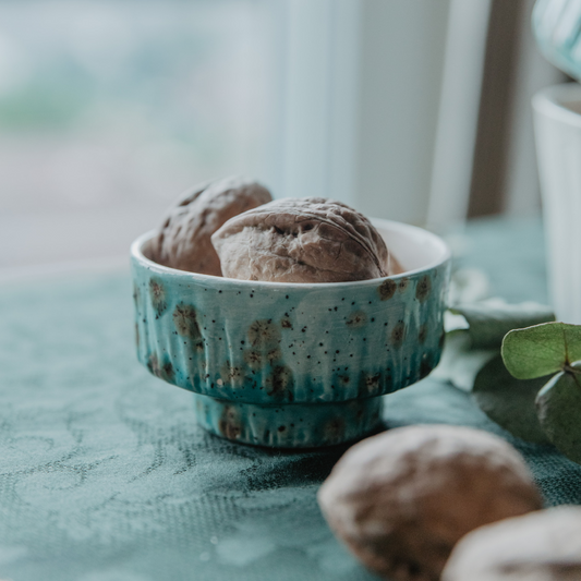 Nature Lotus Seramik Mini Kase Turkuaz