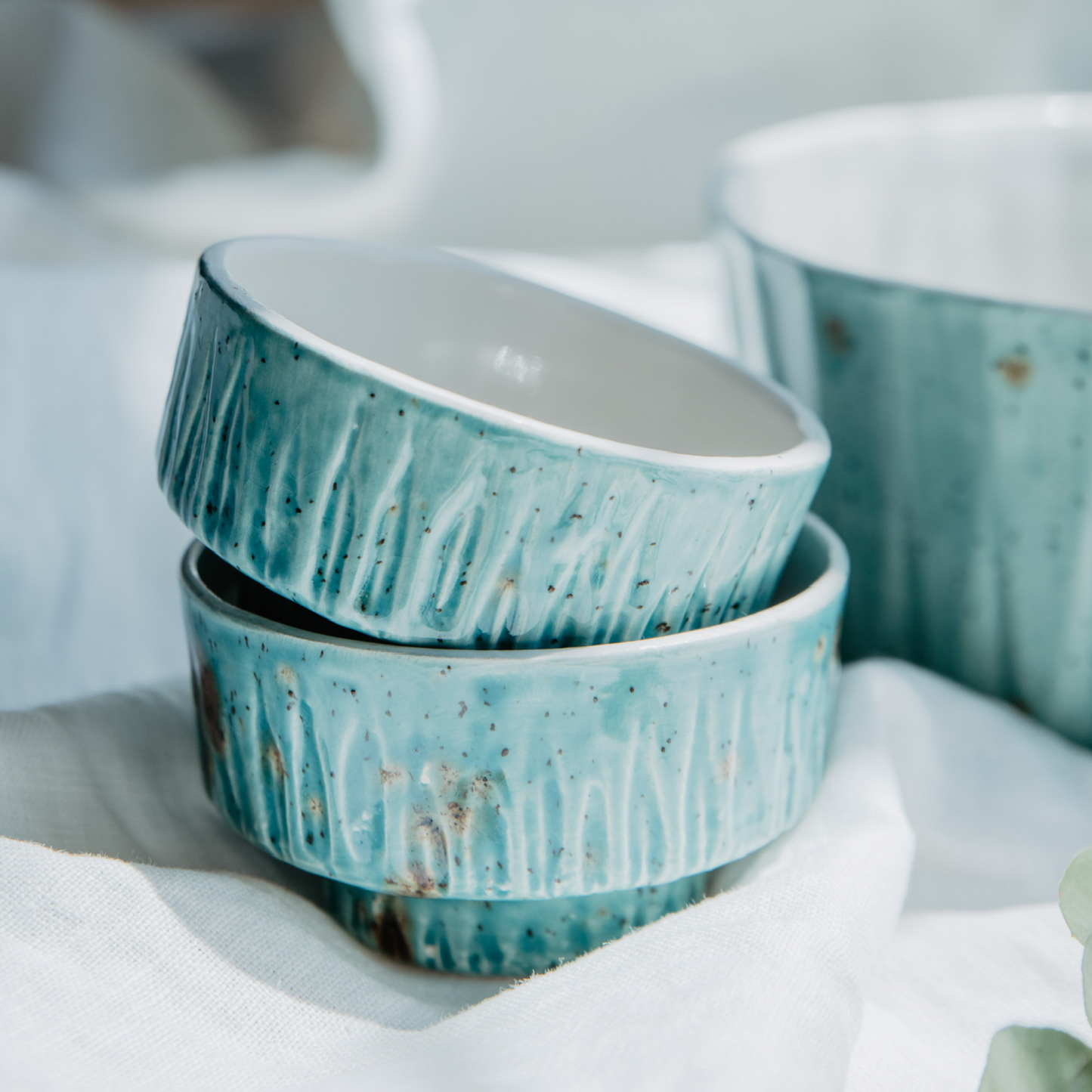 Nature Lotus Seramik Mini Kase Turkuaz