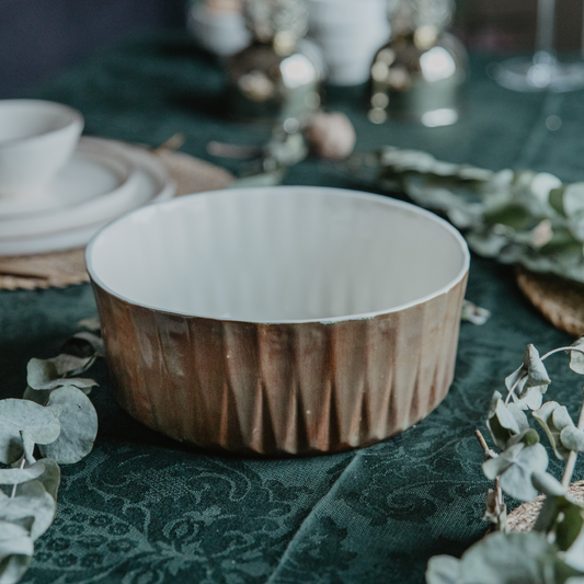 Nature Turtle Shell Seramik Kase Kahverengi