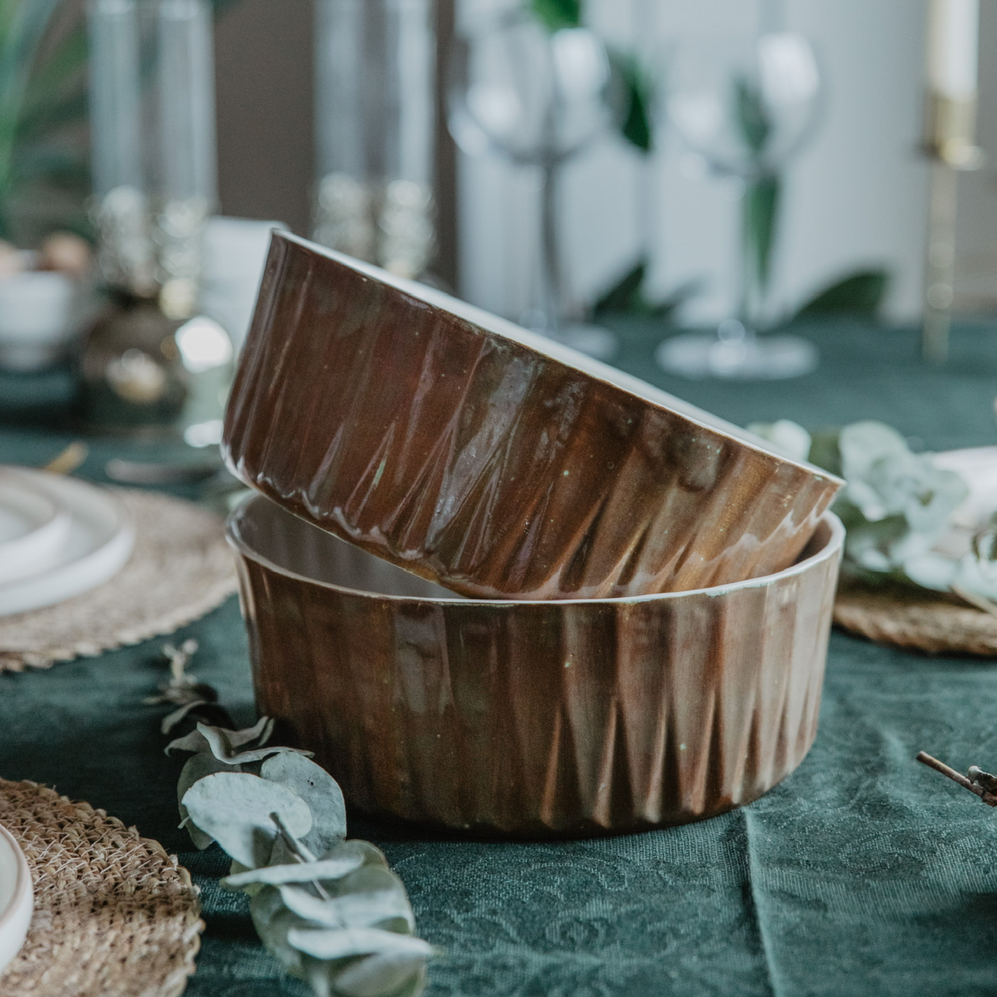 Nature Turtle Shell Seramik Kase Kahverengi