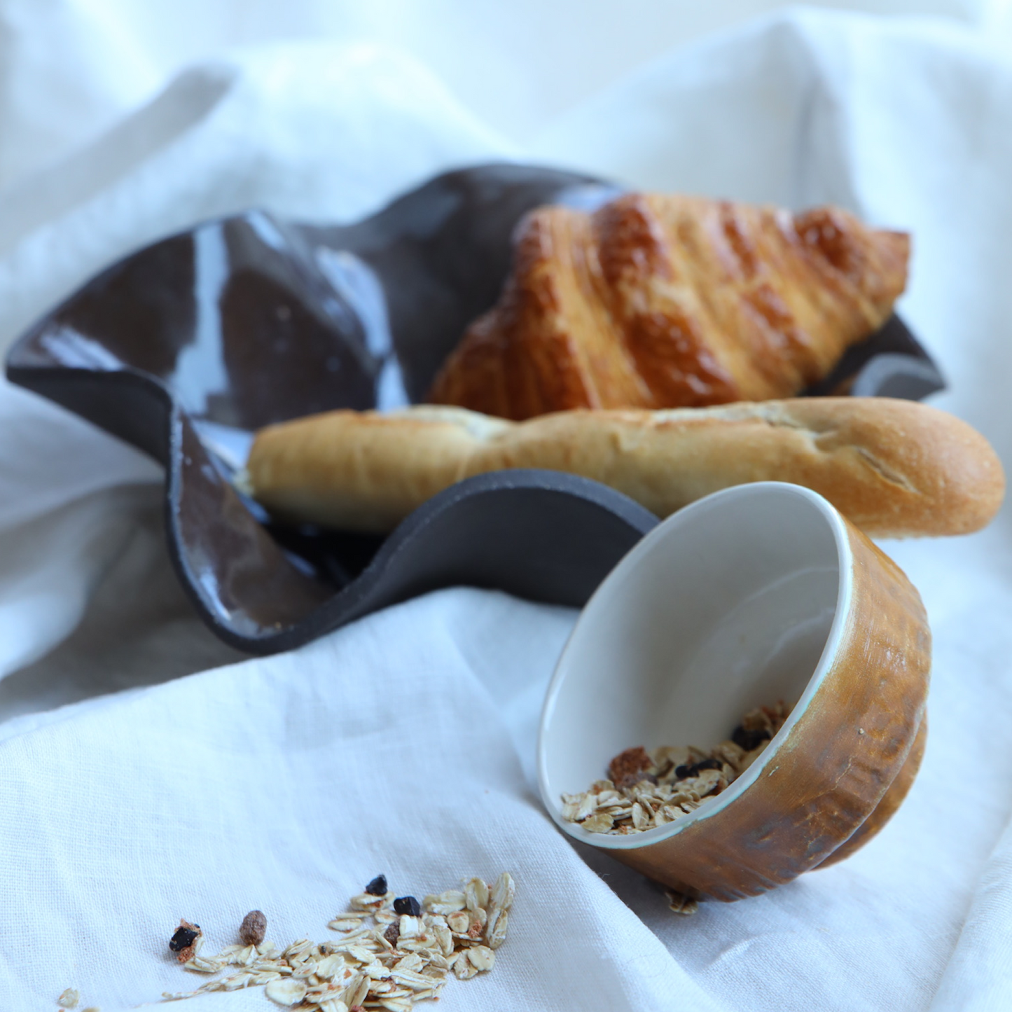 Nature Turtle Shell Seramik Mini Kase Kahverengi