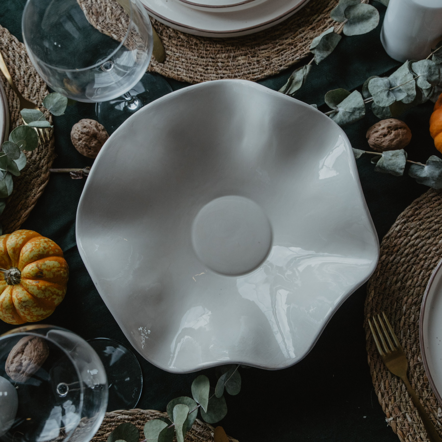 Wave Seramik Kase Beyaz